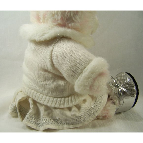 Build A Bear Snowflake Sweater Winter Outfit Pink and White Bear - Picture 6 of 13